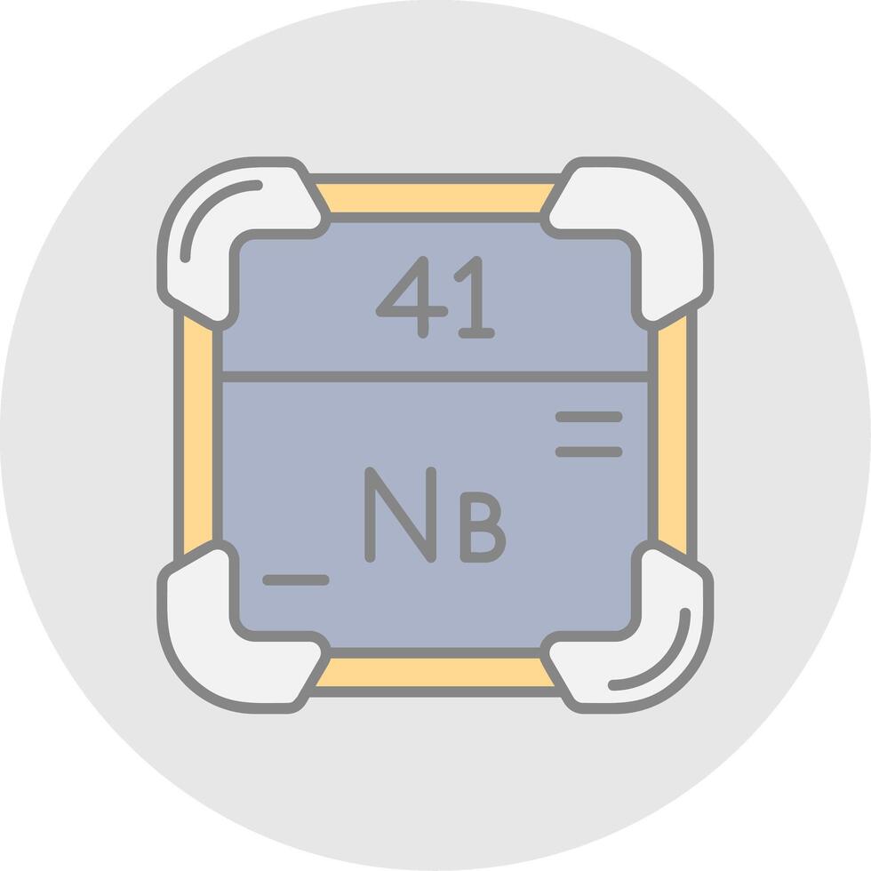 Niobium Line Filled Light Circle Icon vector