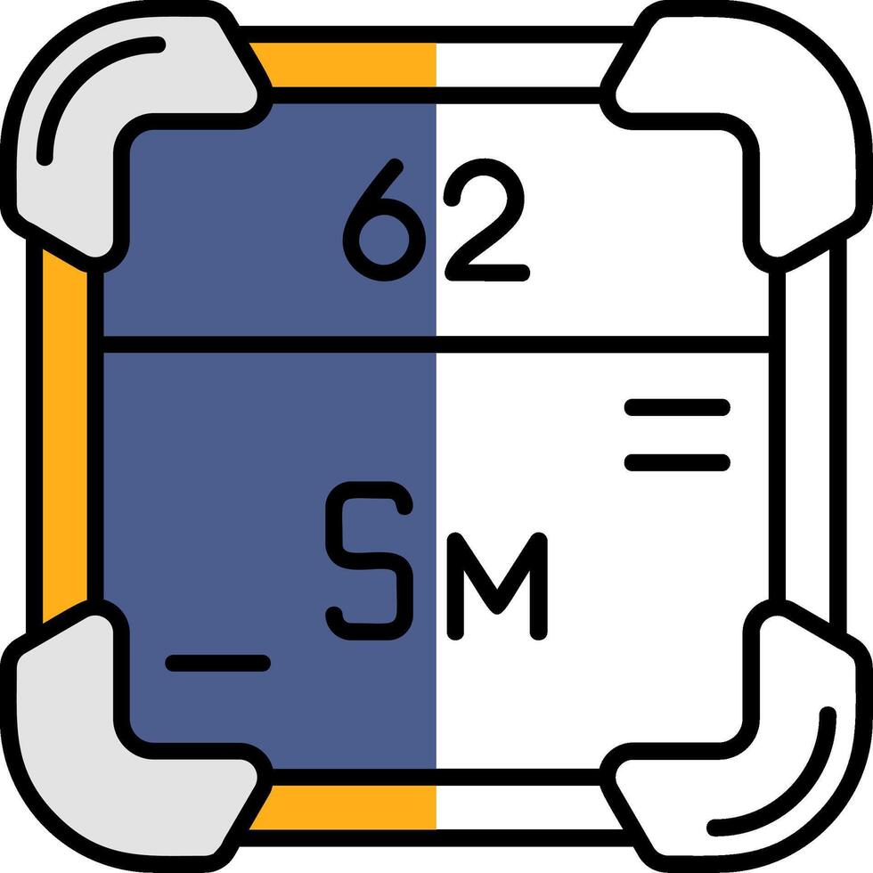 Samarium Filled Half Cut Icon vector
