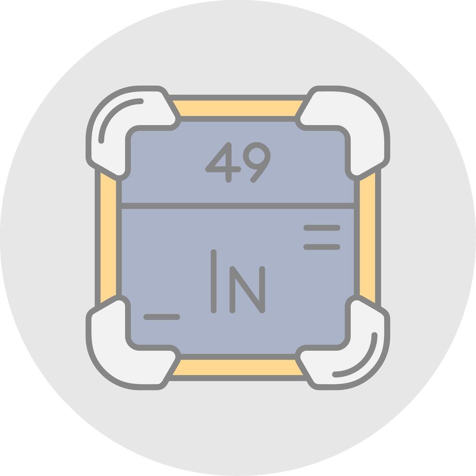 Indium Line Filled Light Circle Icon vector