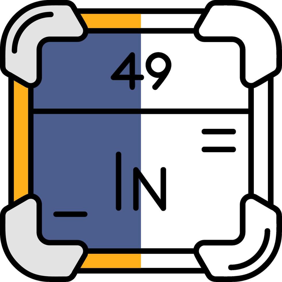 Indium Filled Half Cut Icon vector