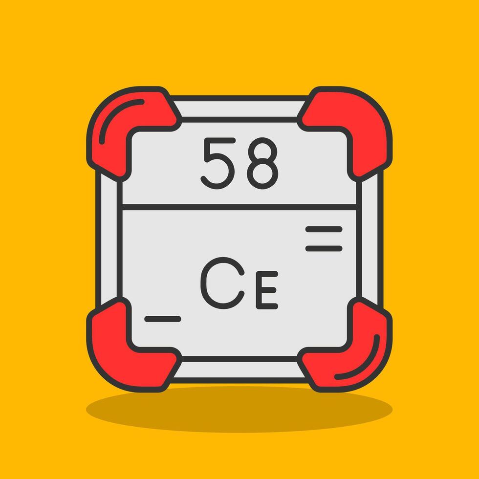Cerium Filled Shadow Icon vector
