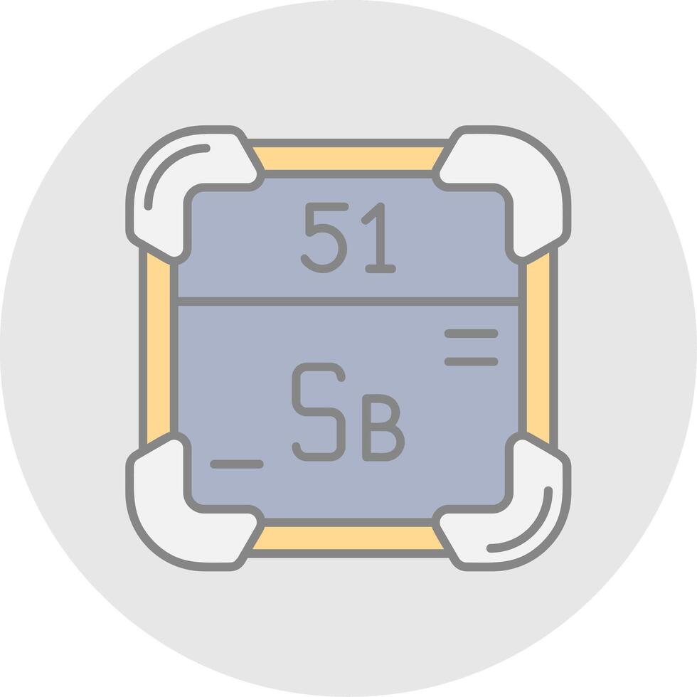 Antimony Line Filled Light Circle Icon vector