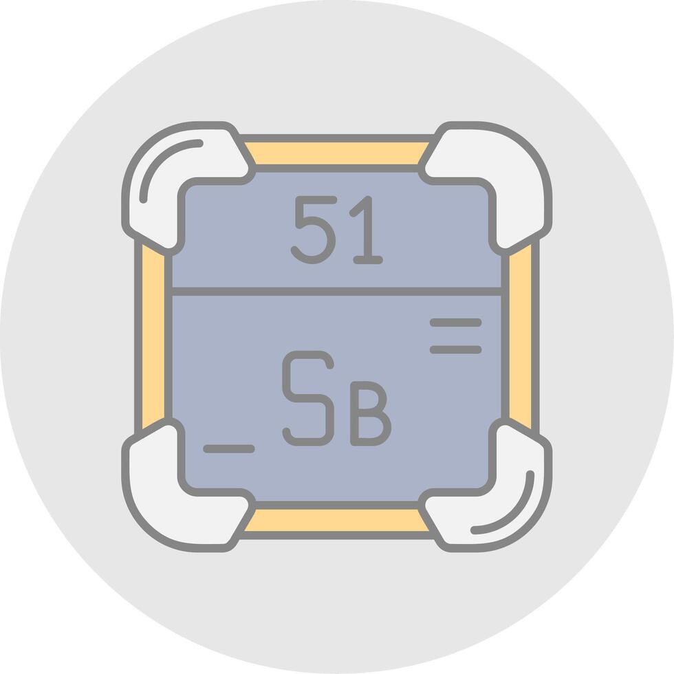 antimonio línea lleno ligero circulo icono vector