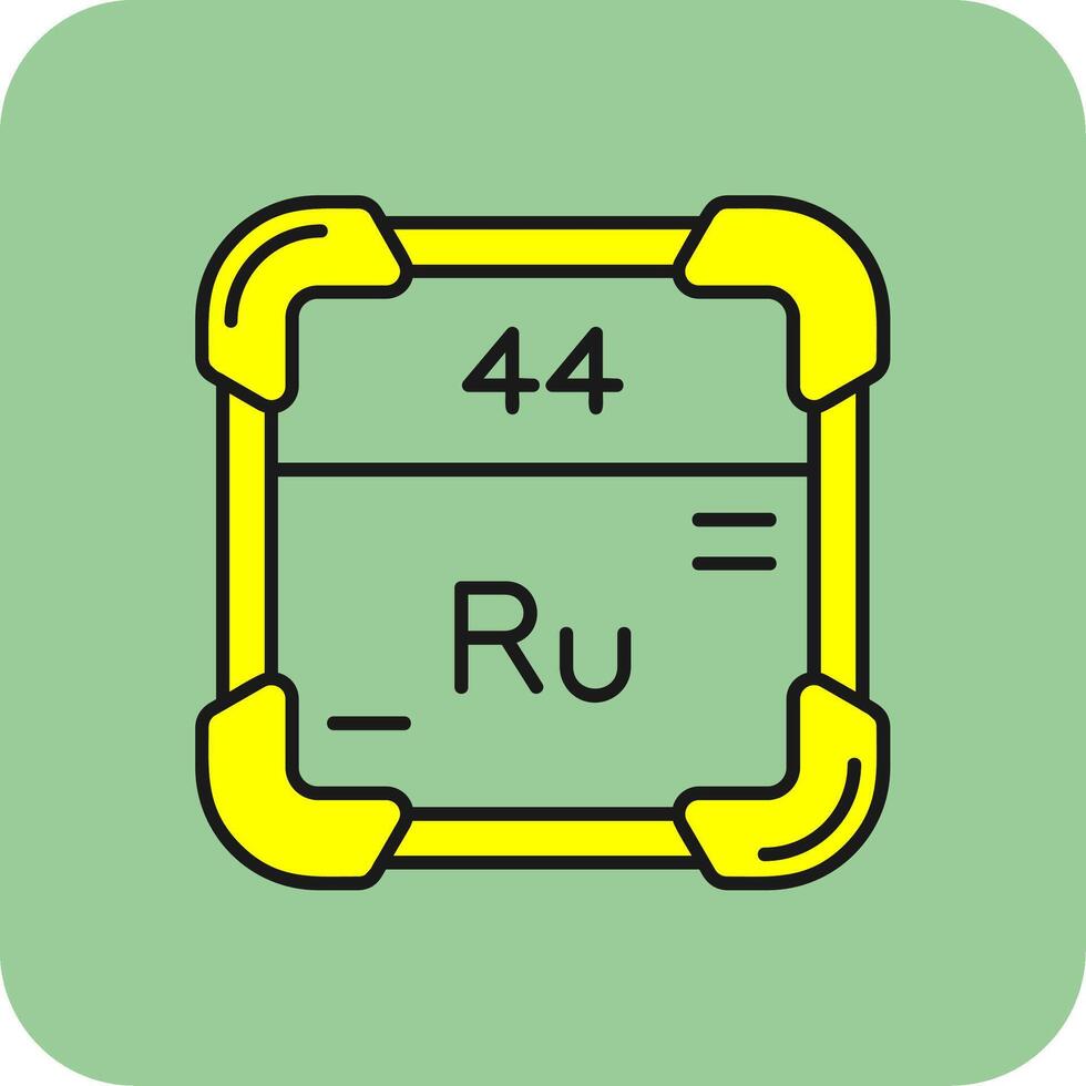 Ruthenium Filled Yellow Icon vector