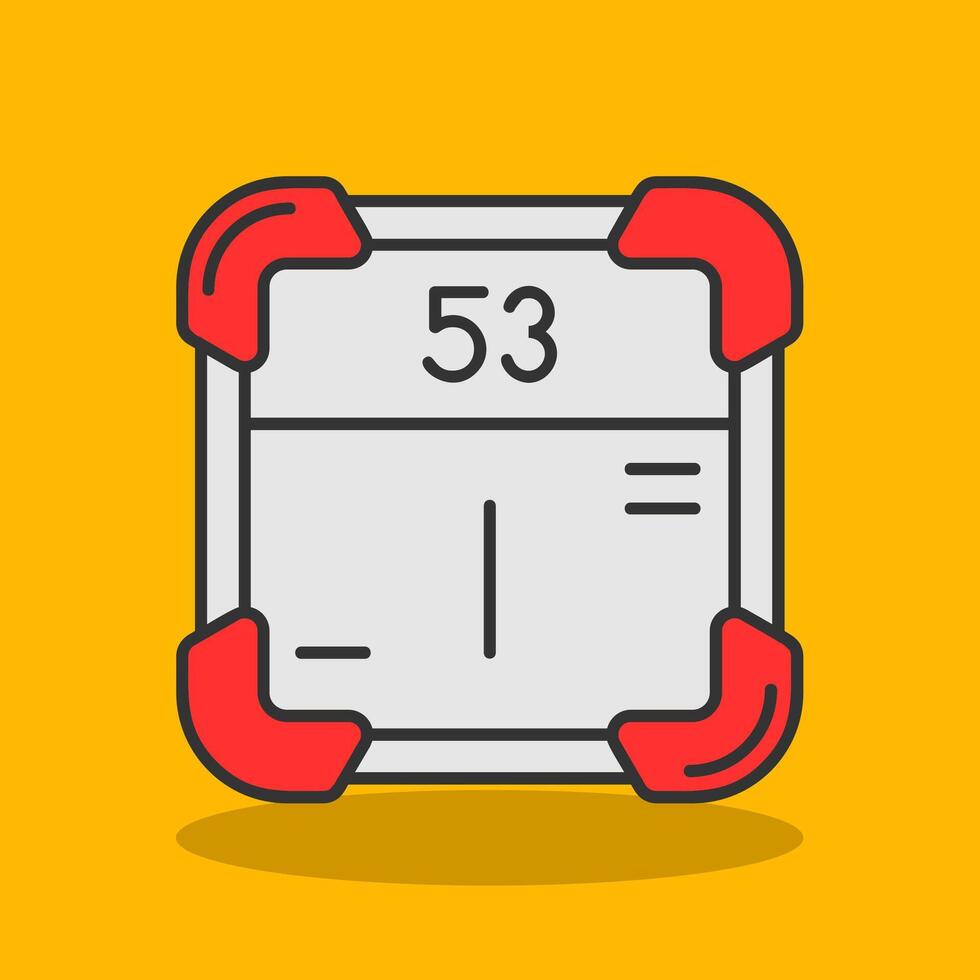 Iodine Filled Shadow Icon vector