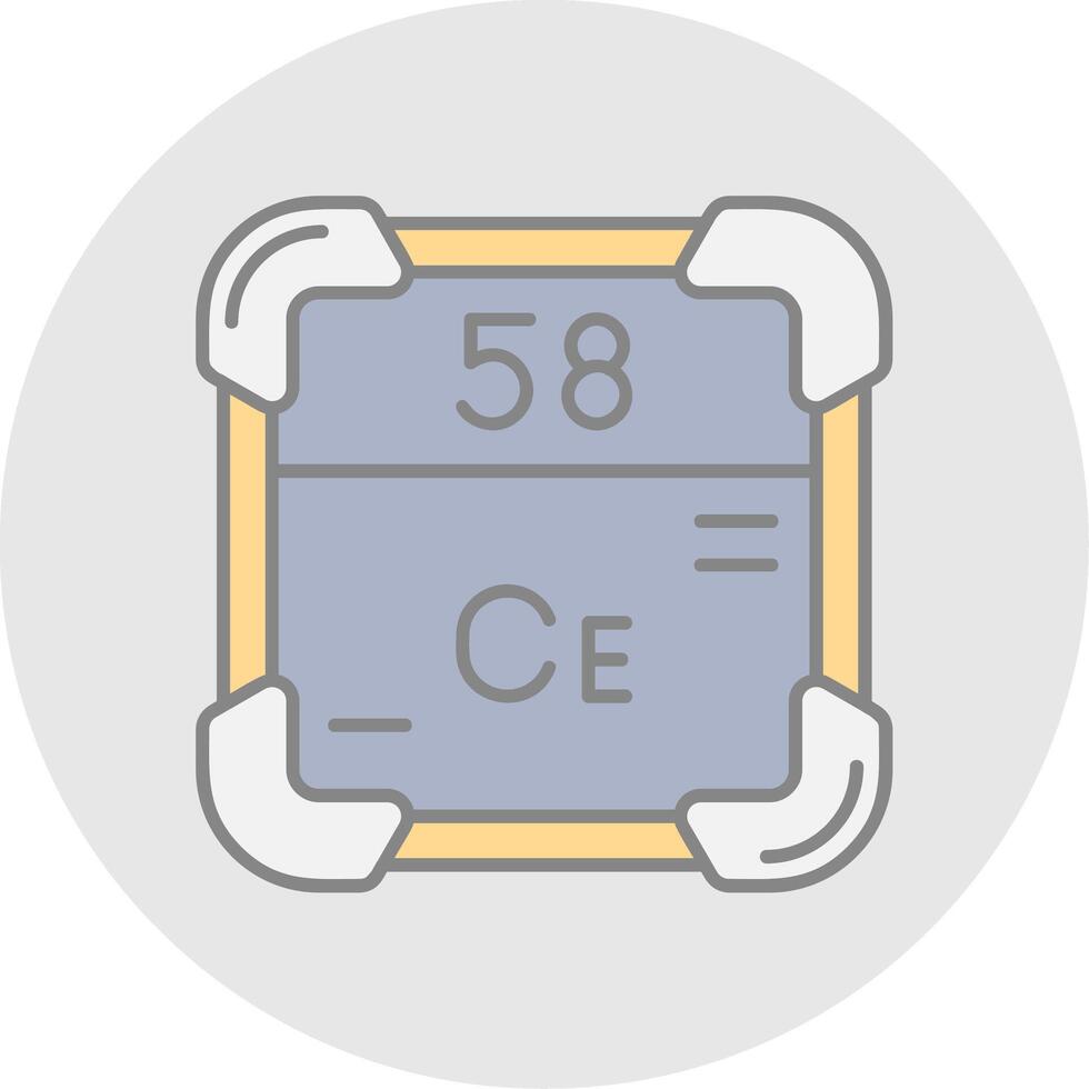 Cerium Line Filled Light Circle Icon vector