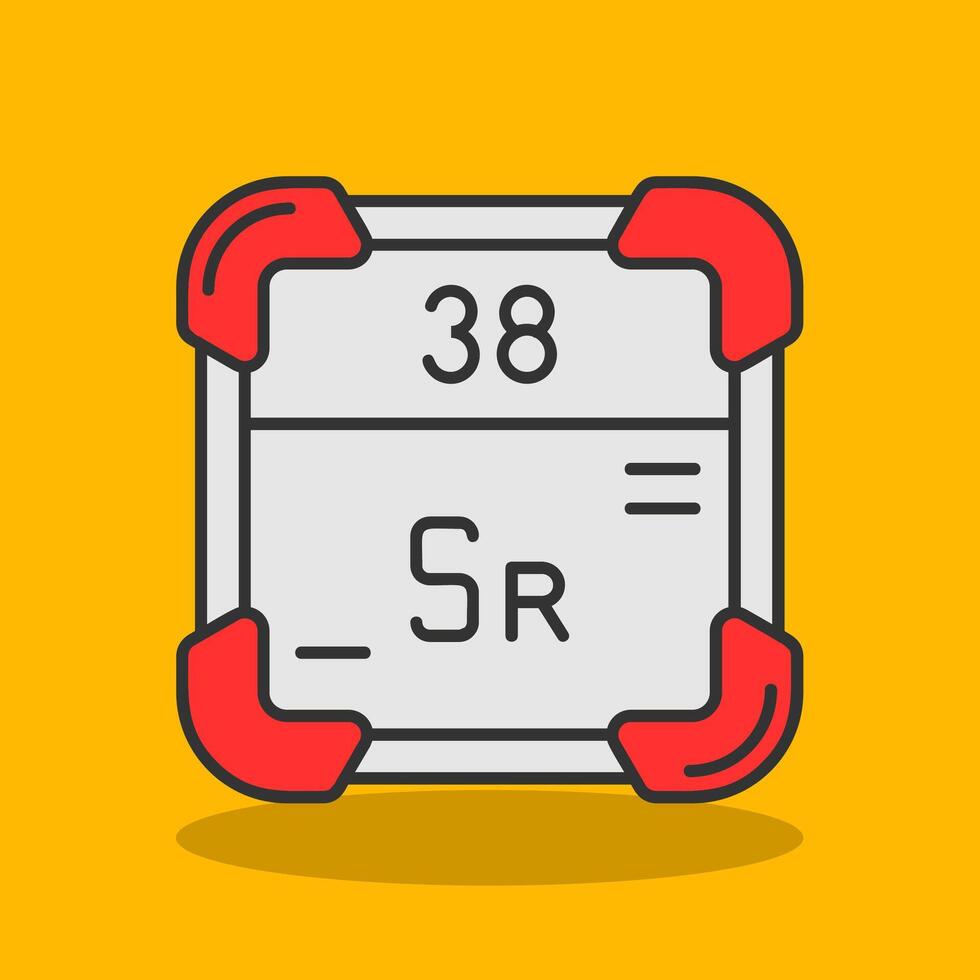 Strontium Filled Shadow Icon vector