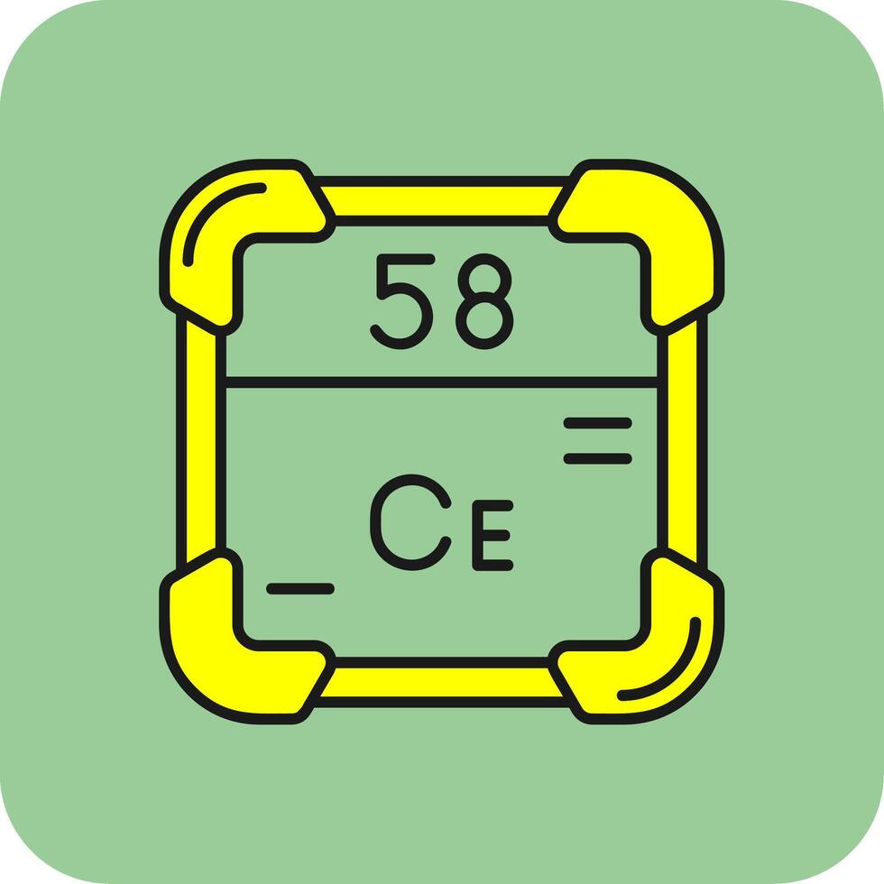 Cerium Filled Yellow Icon vector