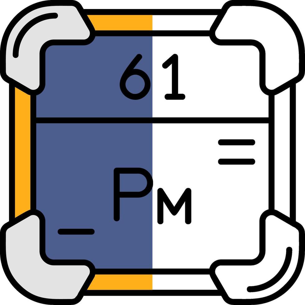 Promethium Filled Half Cut Icon vector