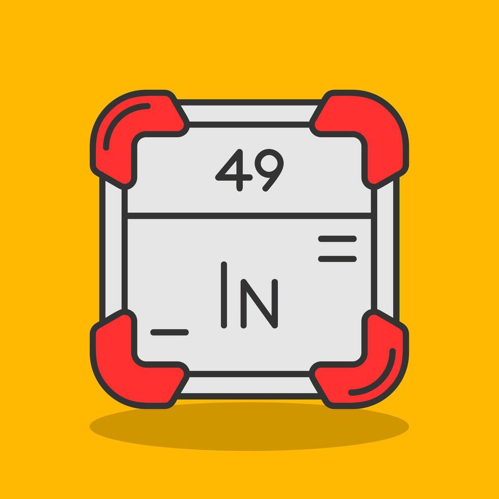 Indium Filled Shadow Icon vector