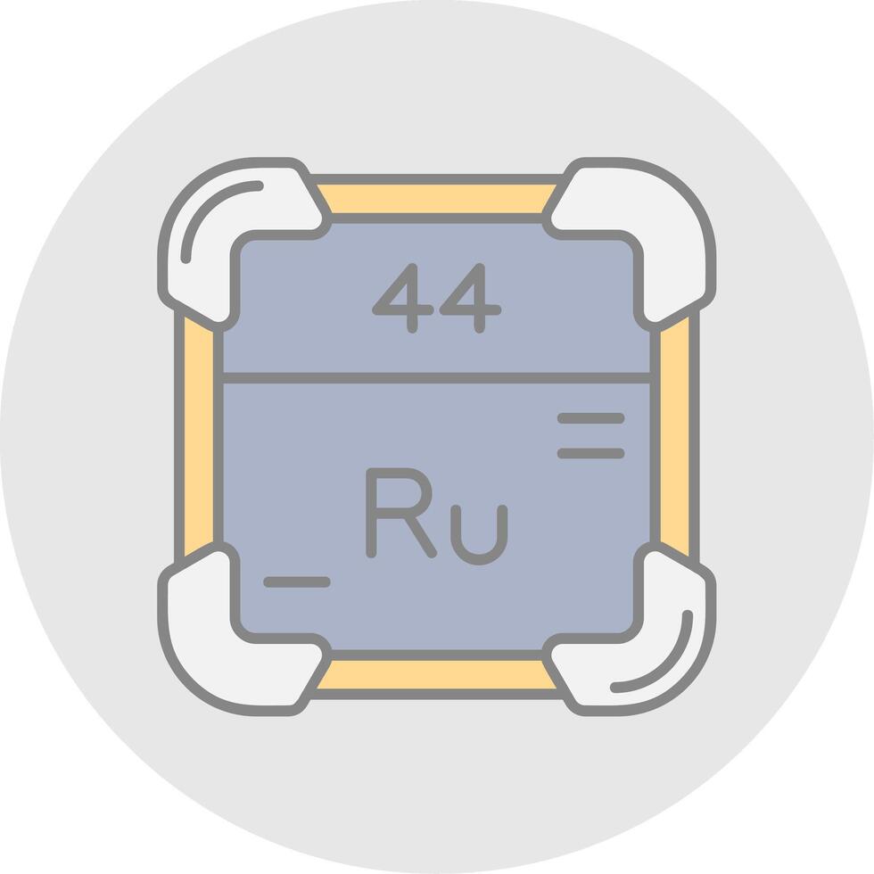 Ruthenium Line Filled Light Circle Icon vector