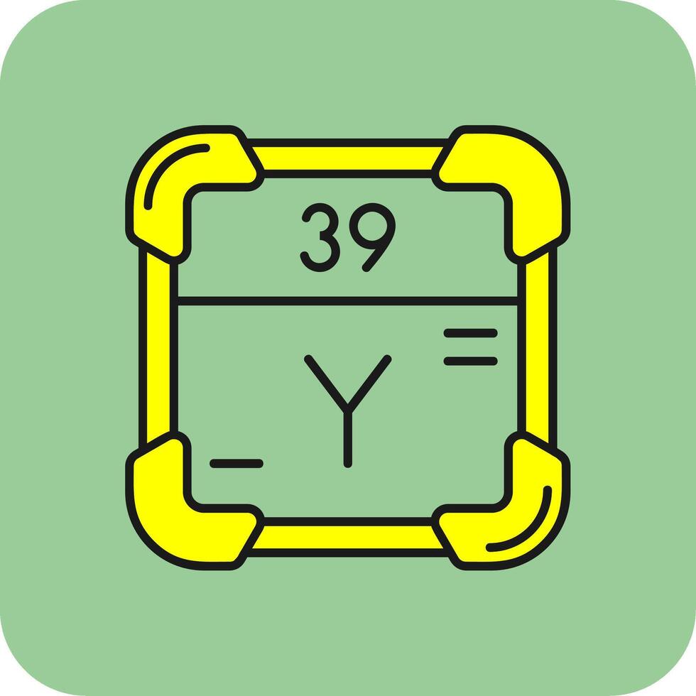 Yttrium Filled Yellow Icon vector