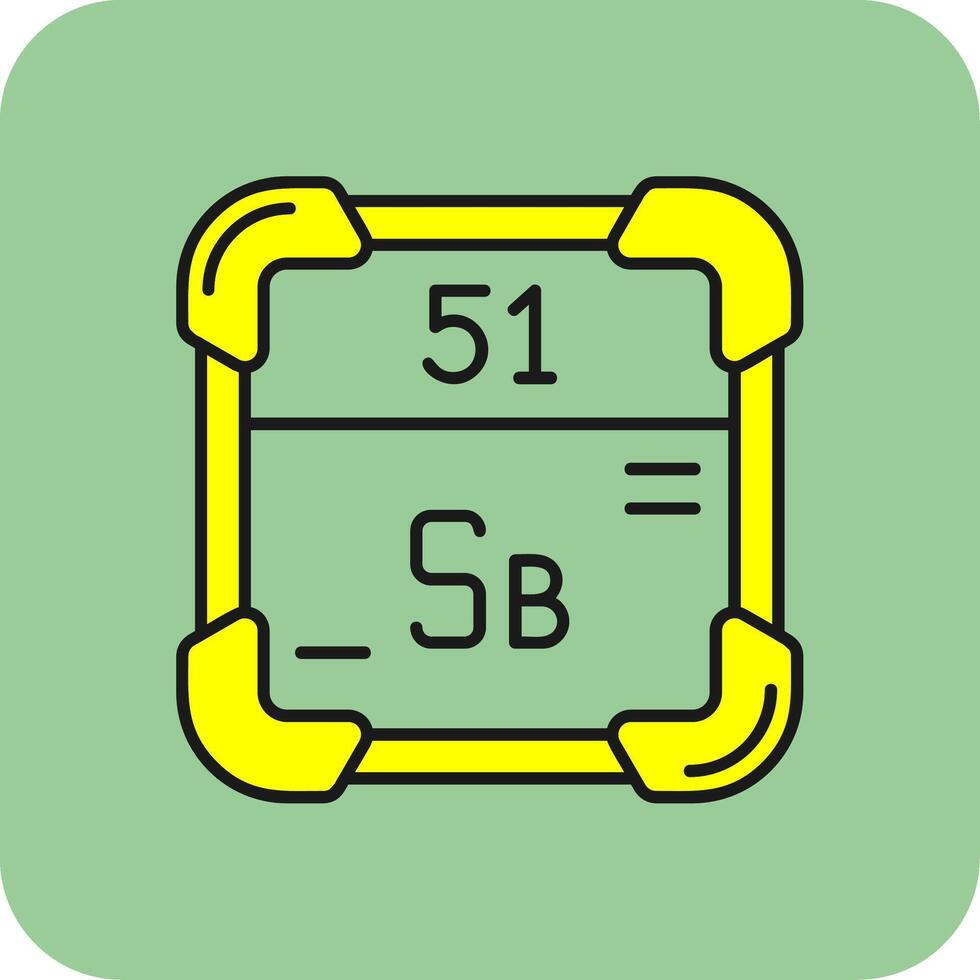 Antimony Filled Yellow Icon vector