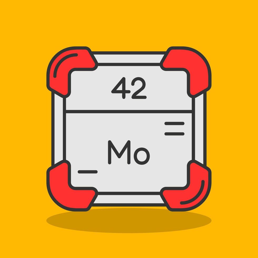 Molybdenum Filled Shadow Icon vector
