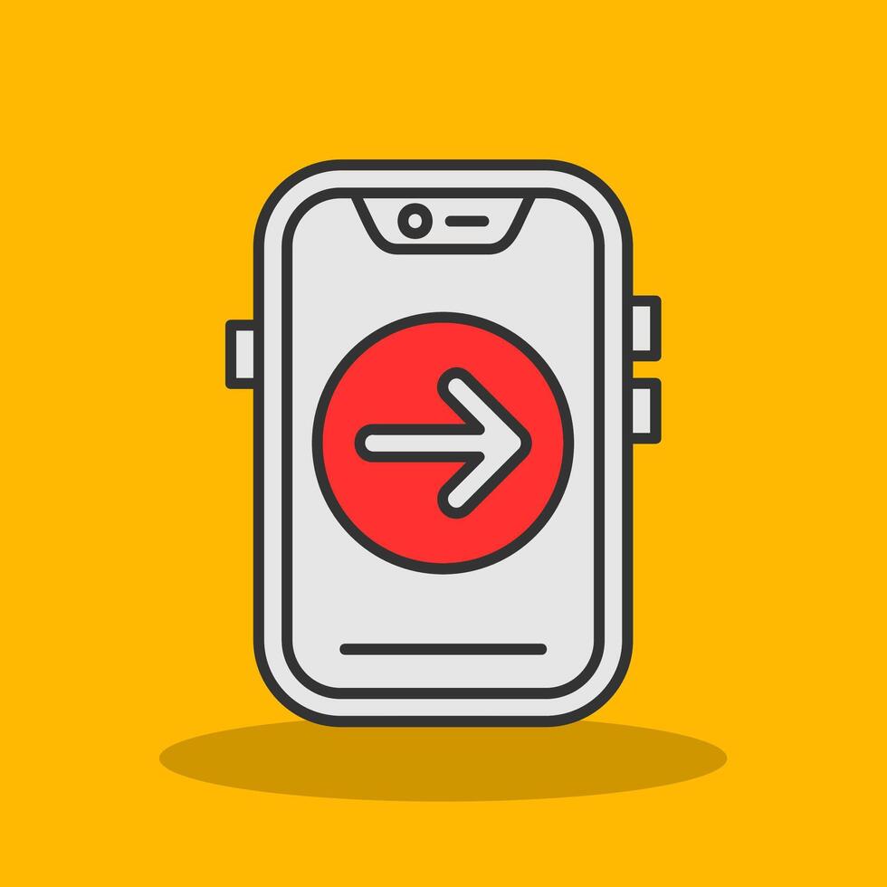 Forward Filled Shadow Icon vector