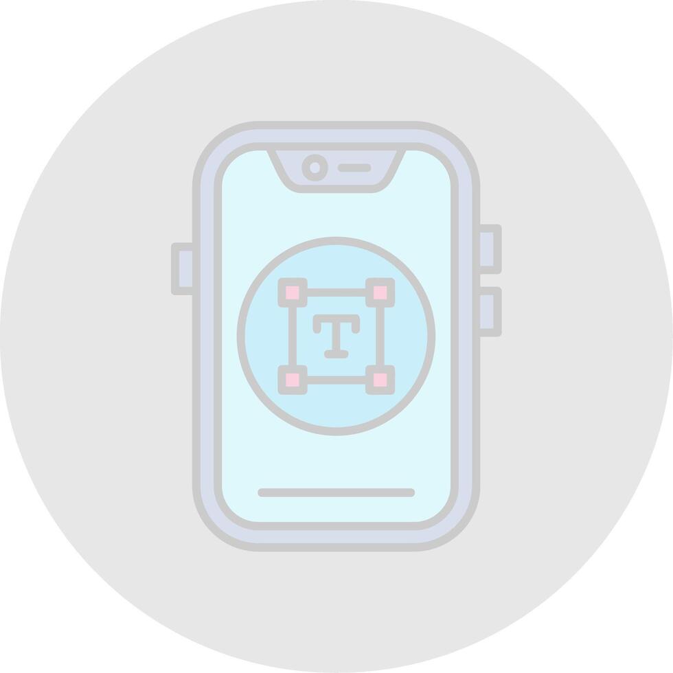 Type Line Filled Light Circle Icon vector