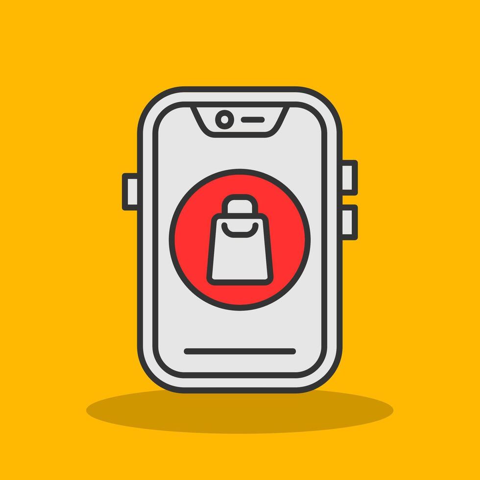 Shopping Filled Shadow Icon vector