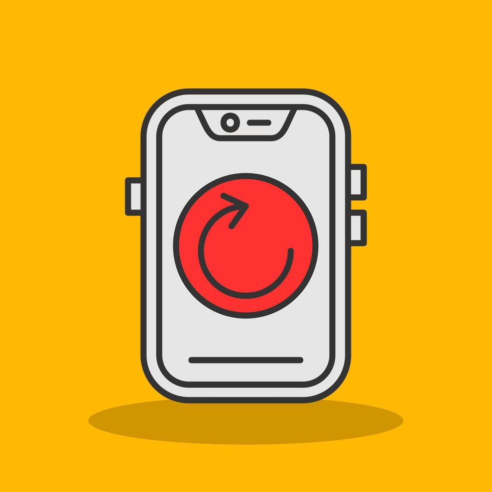 Reload Filled Shadow Icon vector
