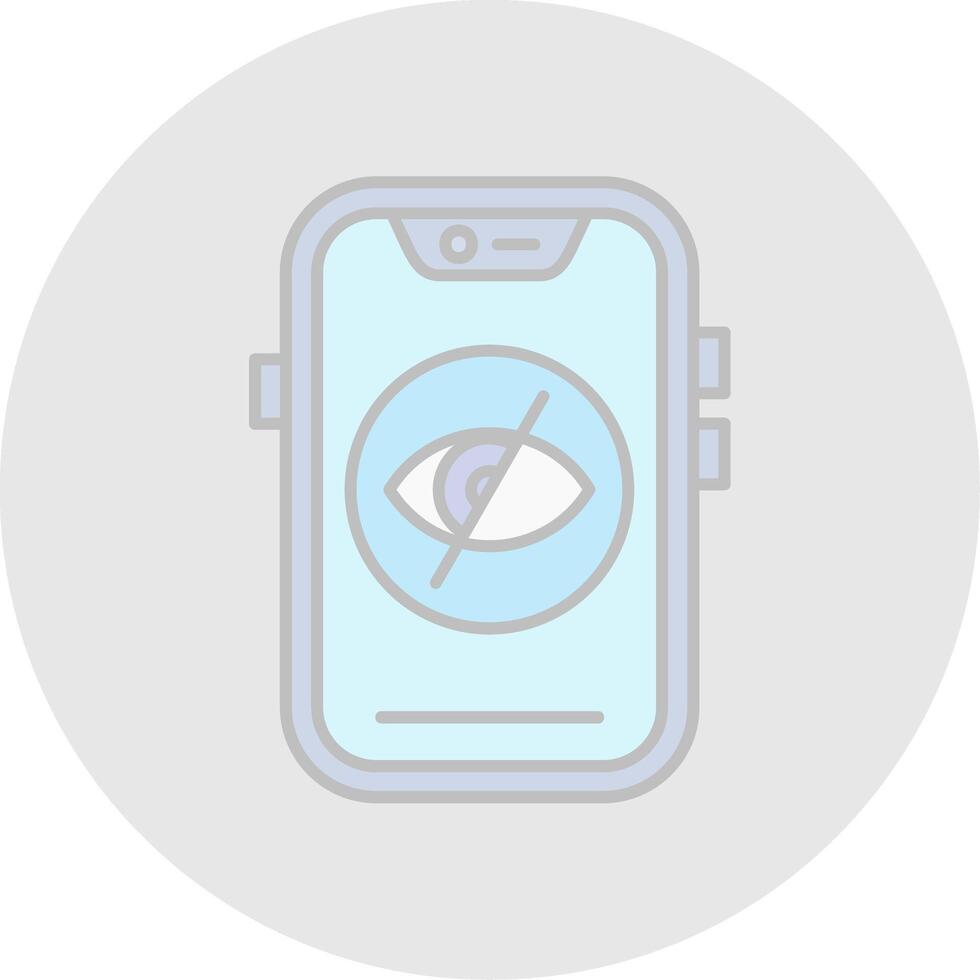 Disabled Line Filled Light Circle Icon vector