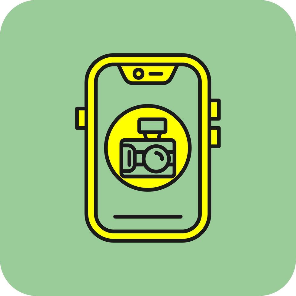 Camera Filled Yellow Icon vector