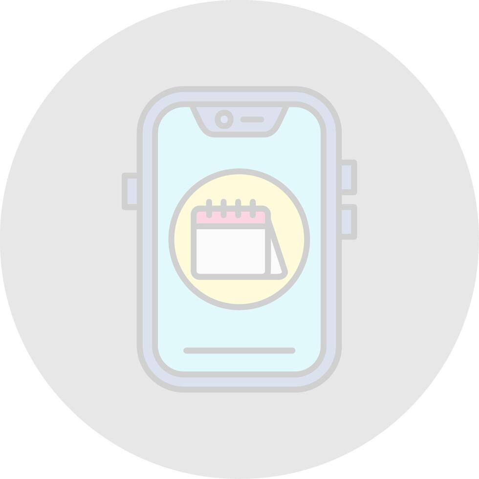 Calendar Line Filled Light Circle Icon vector