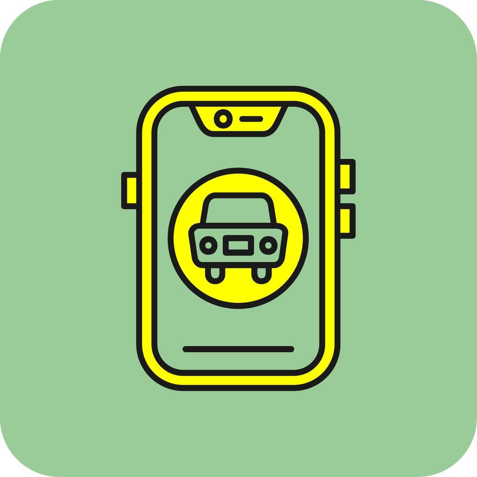 Car Filled Yellow Icon vector