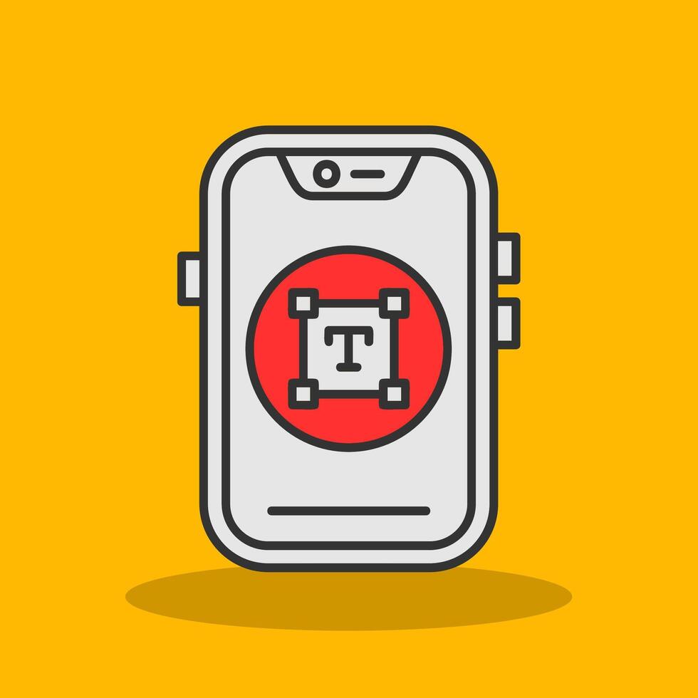 Type Filled Shadow Icon vector