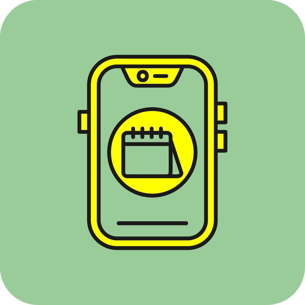 Calendar Filled Yellow Icon vector