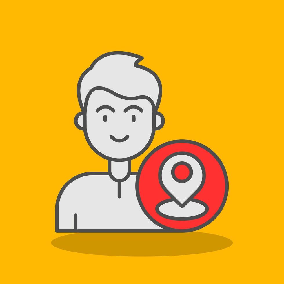 Location Filled Shadow Icon vector