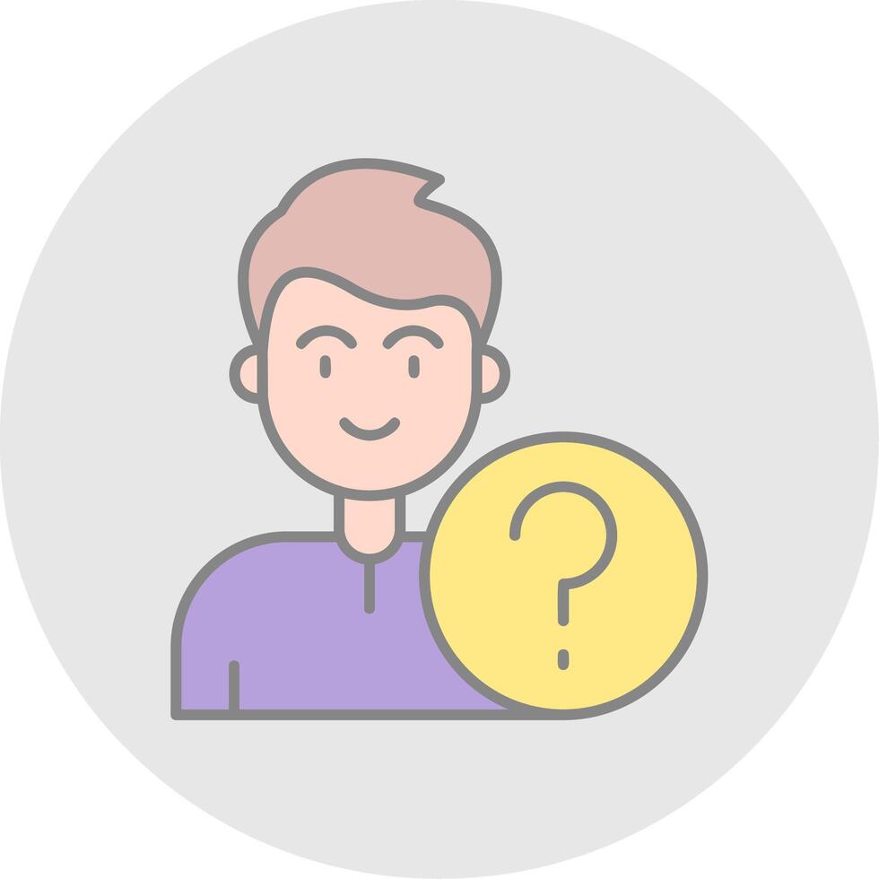 Question Line Filled Light Circle Icon vector