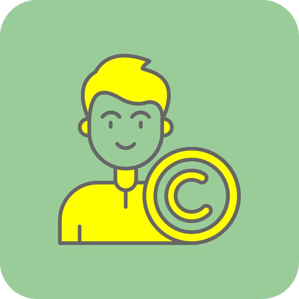 derechos de autor lleno amarillo icono vector