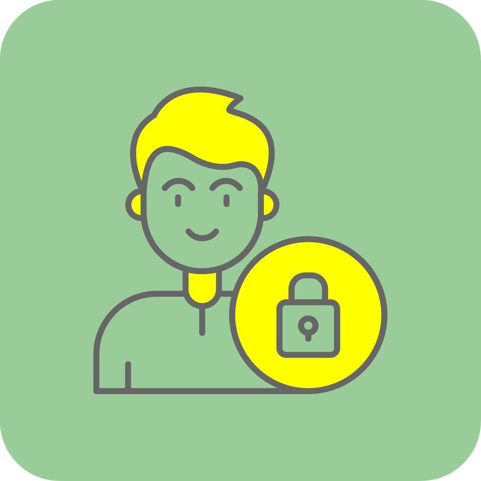 Lock Filled Yellow Icon vector
