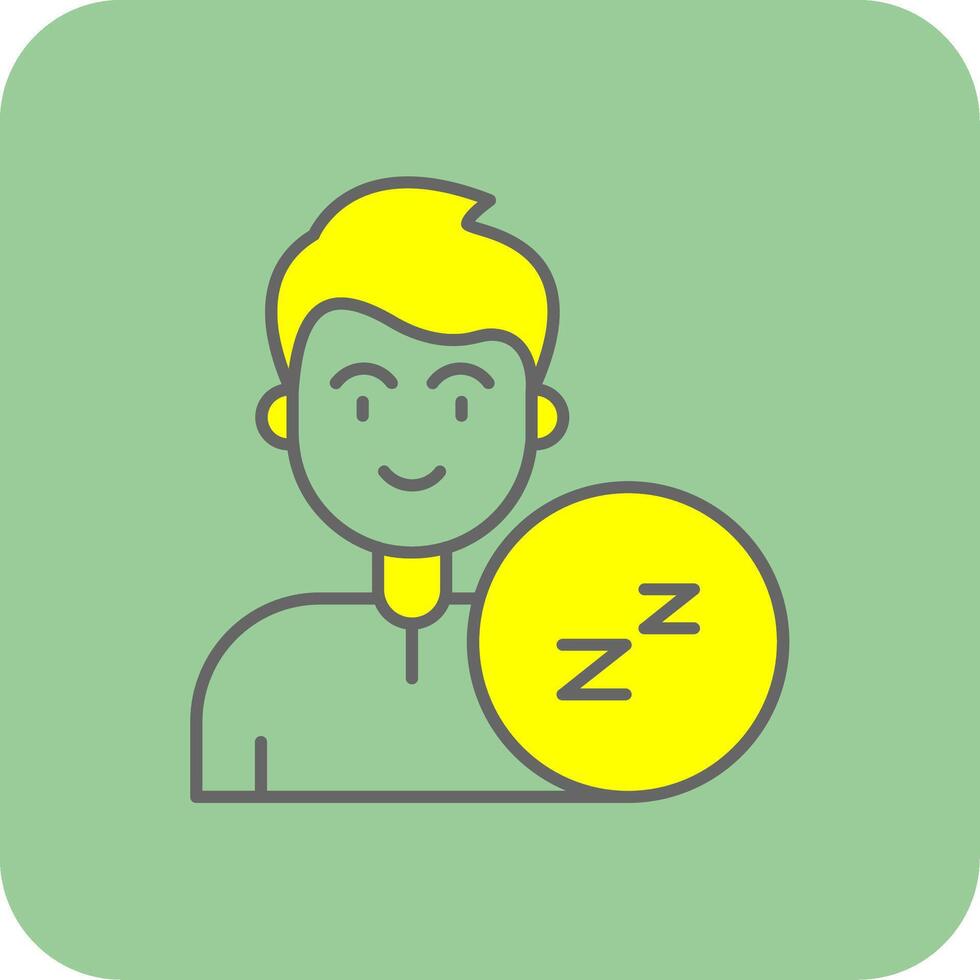 dormir lleno amarillo icono vector