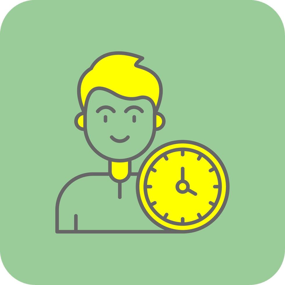 Time Filled Yellow Icon vector