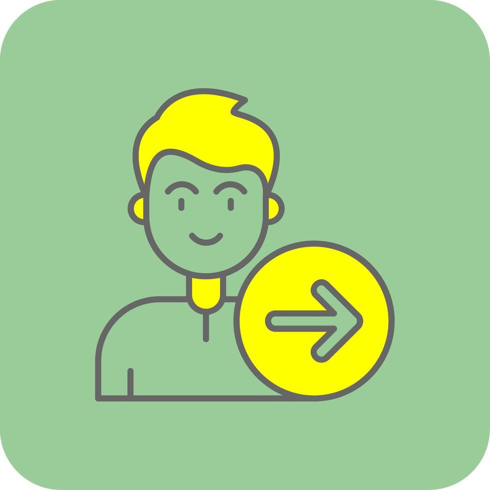 Forward Filled Yellow Icon vector