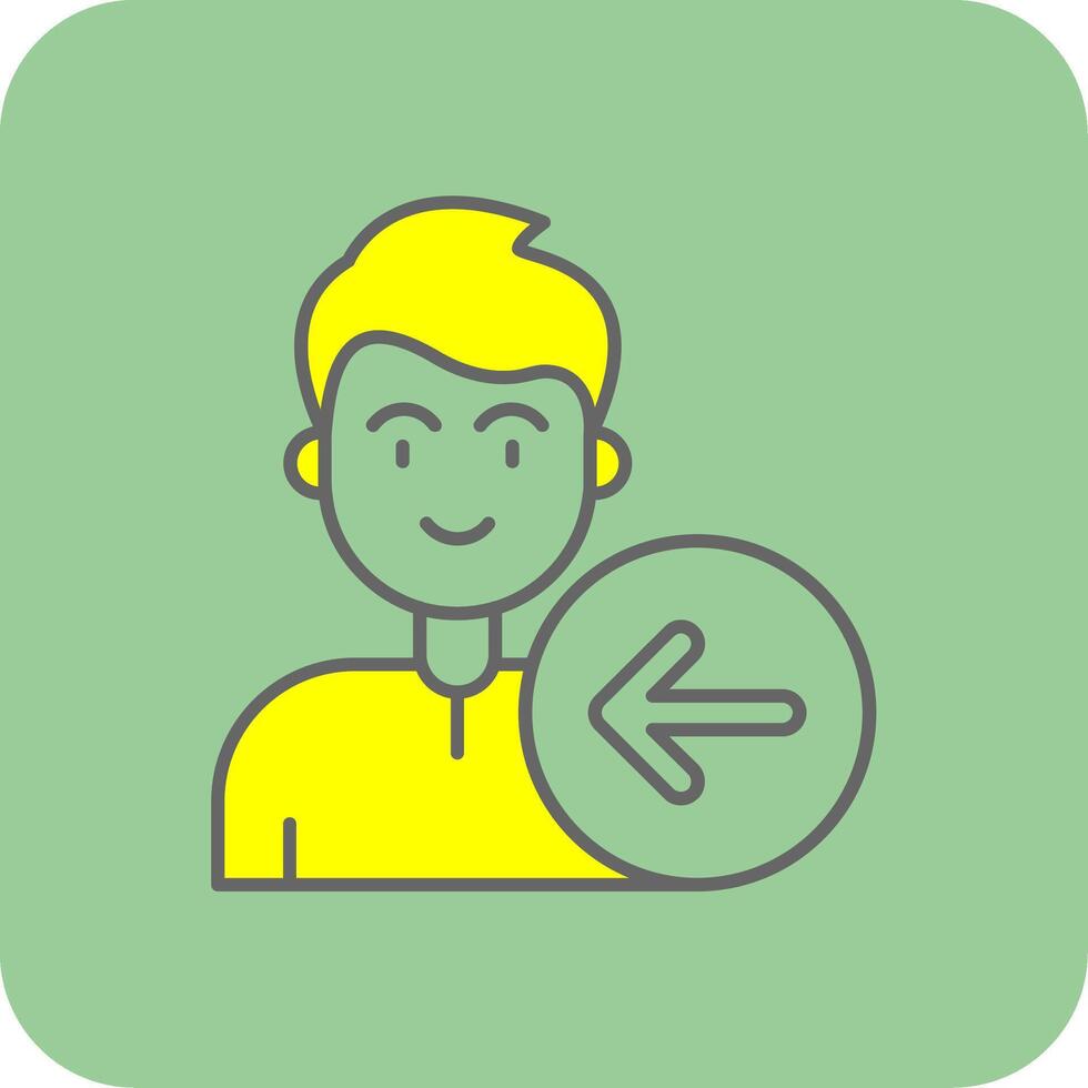 Back Filled Yellow Icon vector