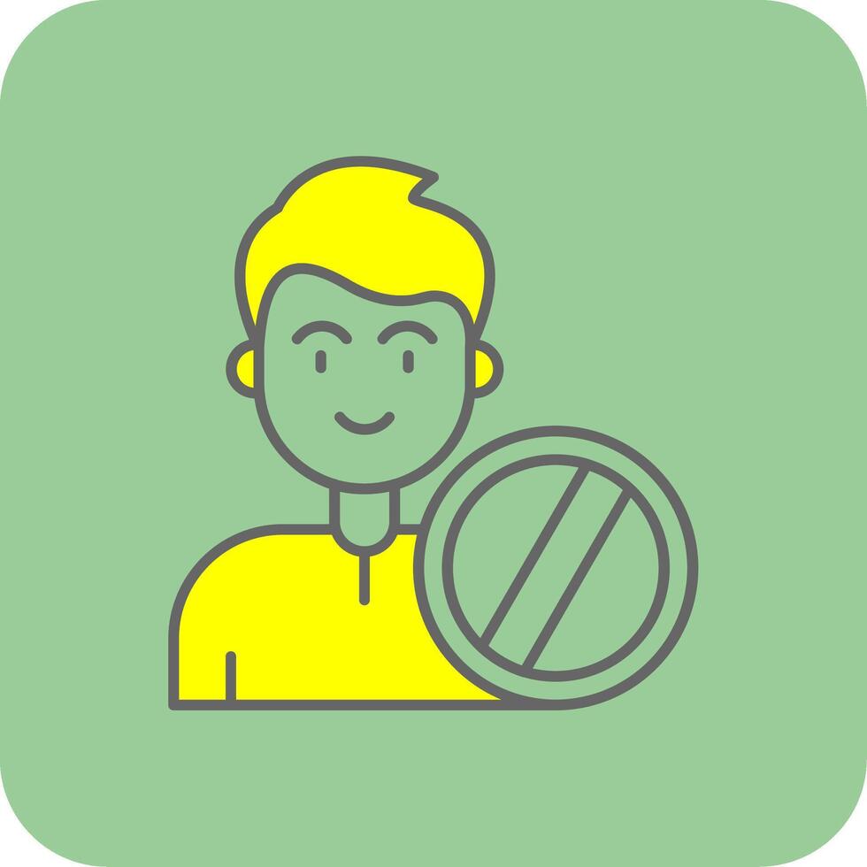 Ban Filled Yellow Icon vector