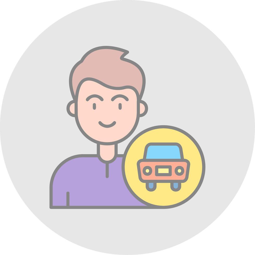 Car Line Filled Light Circle Icon vector