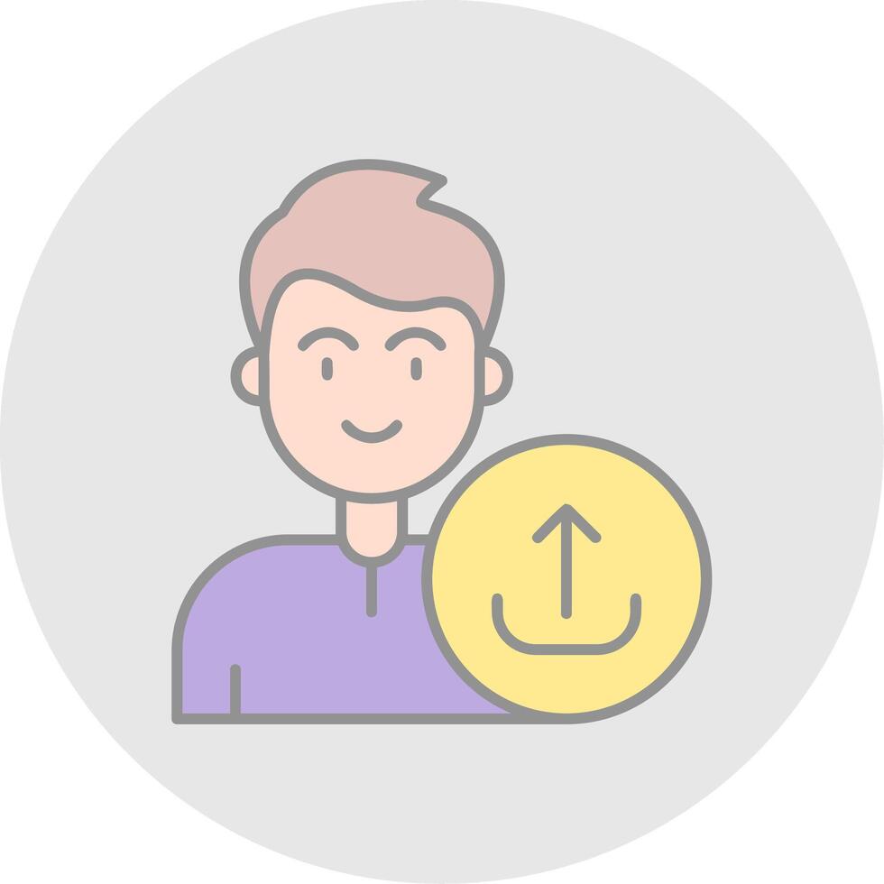 Upload Line Filled Light Circle Icon vector