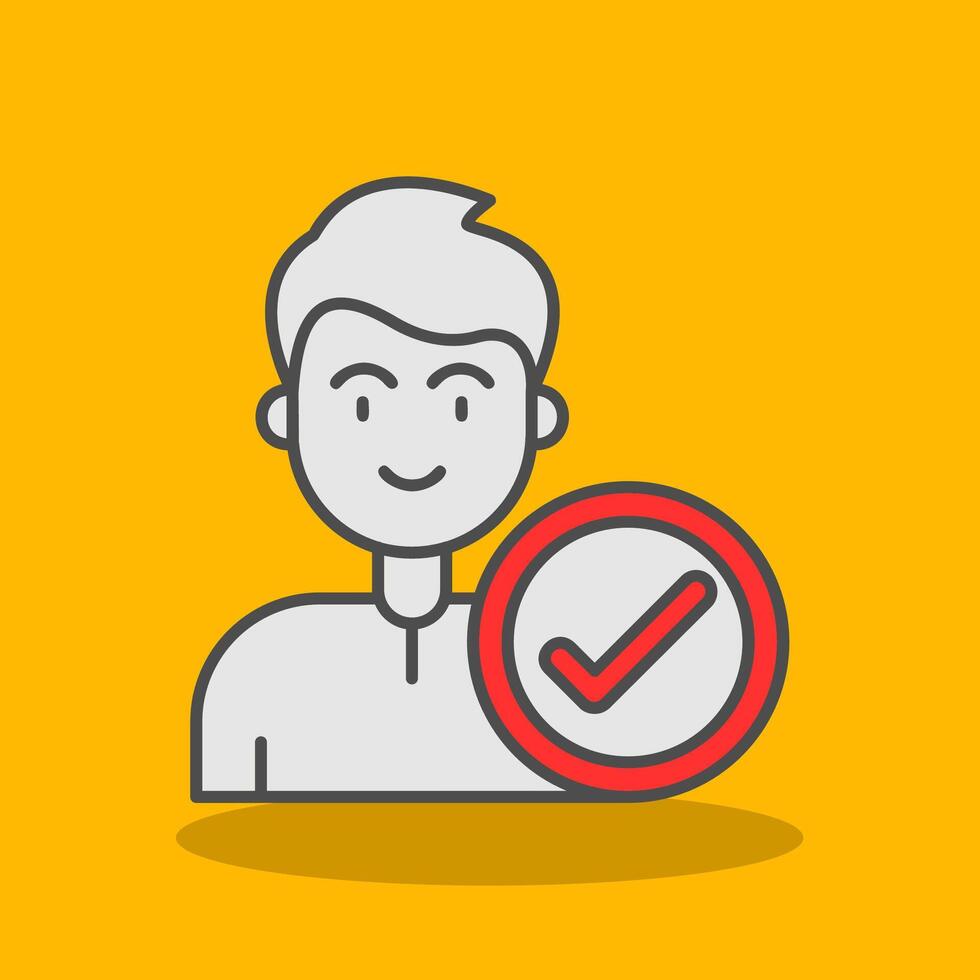 Check Filled Shadow Icon vector