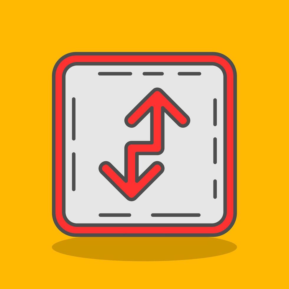 Zigzag Filled Shadow Icon vector