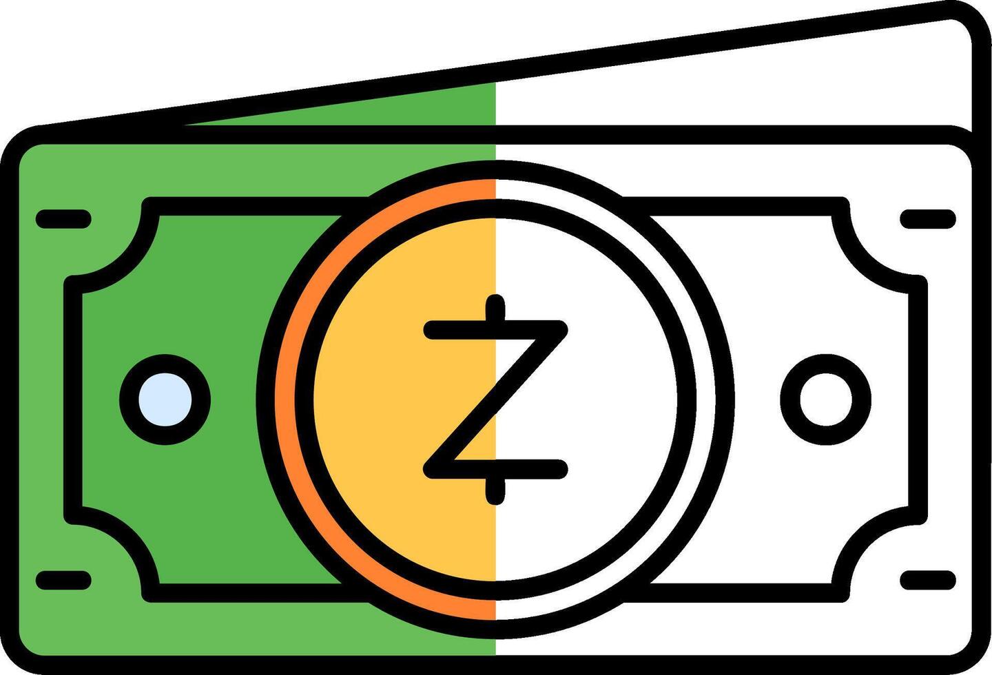 Zcash Filled Half Cut Icon vector