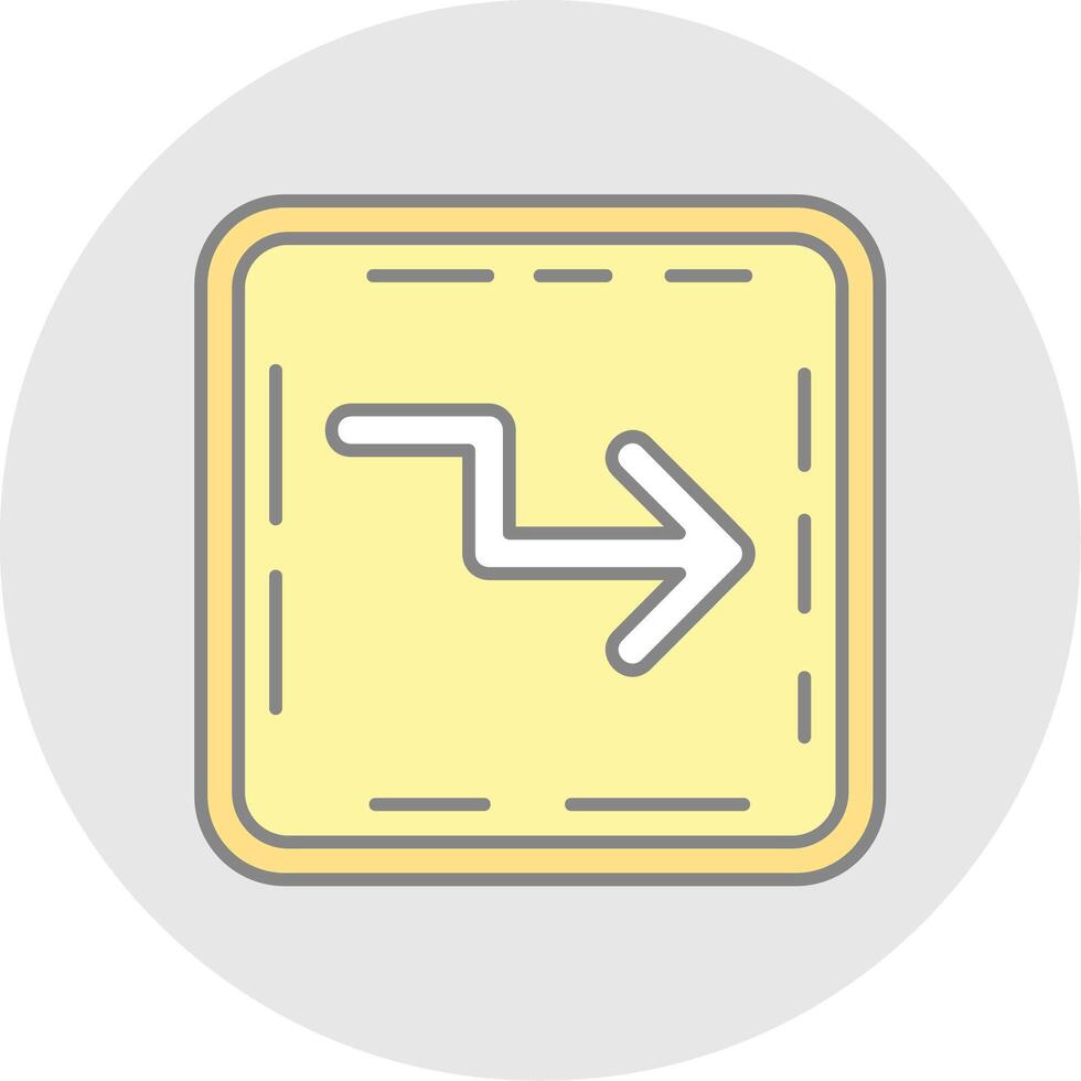 Zigzag Line Filled Light Circle Icon vector
