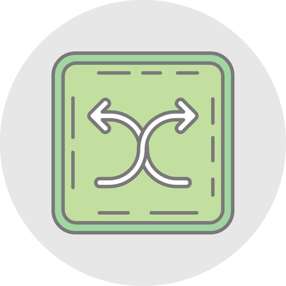Shuffle Line Filled Light Circle Icon vector