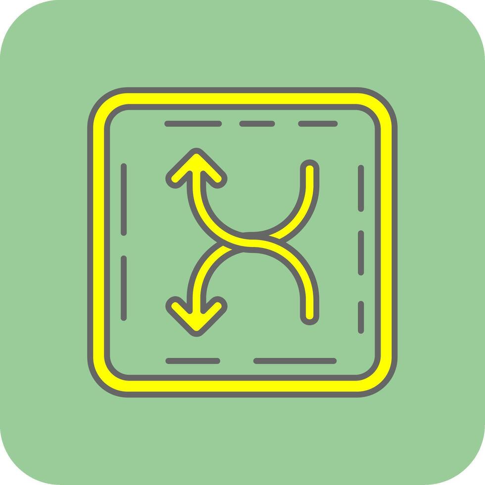 Shuffle Filled Yellow Icon vector
