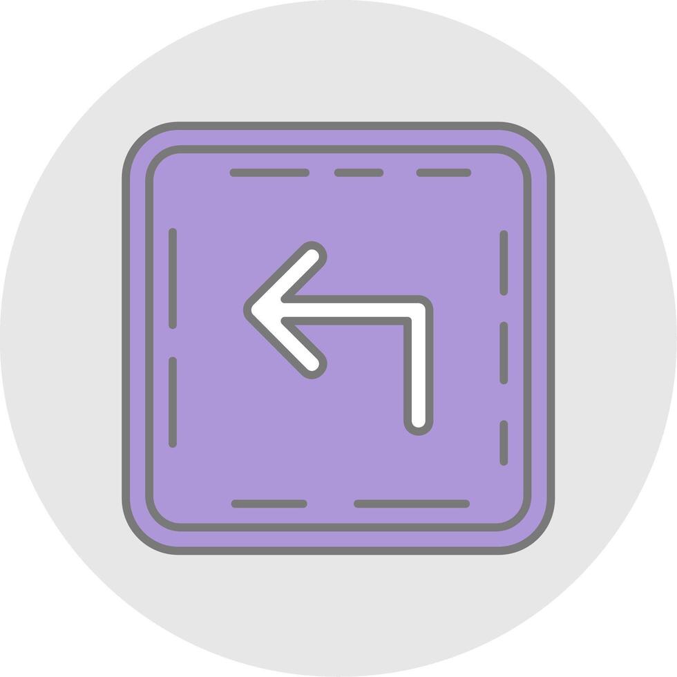 Turn Line Filled Light Circle Icon vector