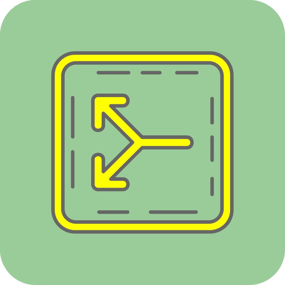 Split Filled Yellow Icon vector