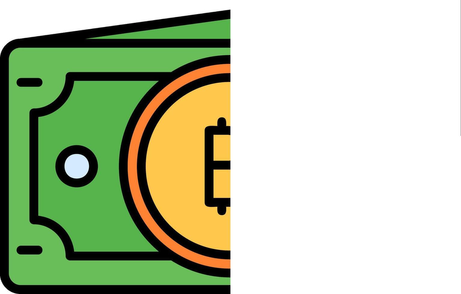 Baht Filled Half Cut Icon vector