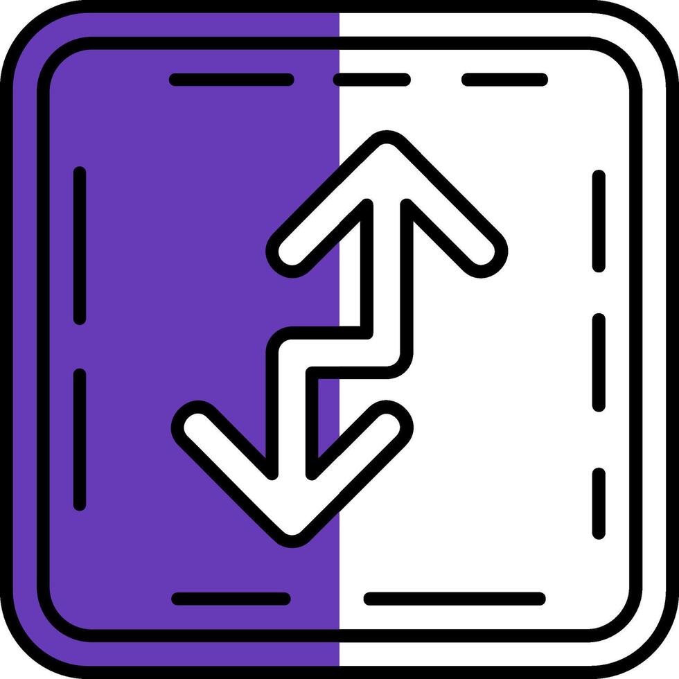 Zigzag Filled Half Cut Icon vector