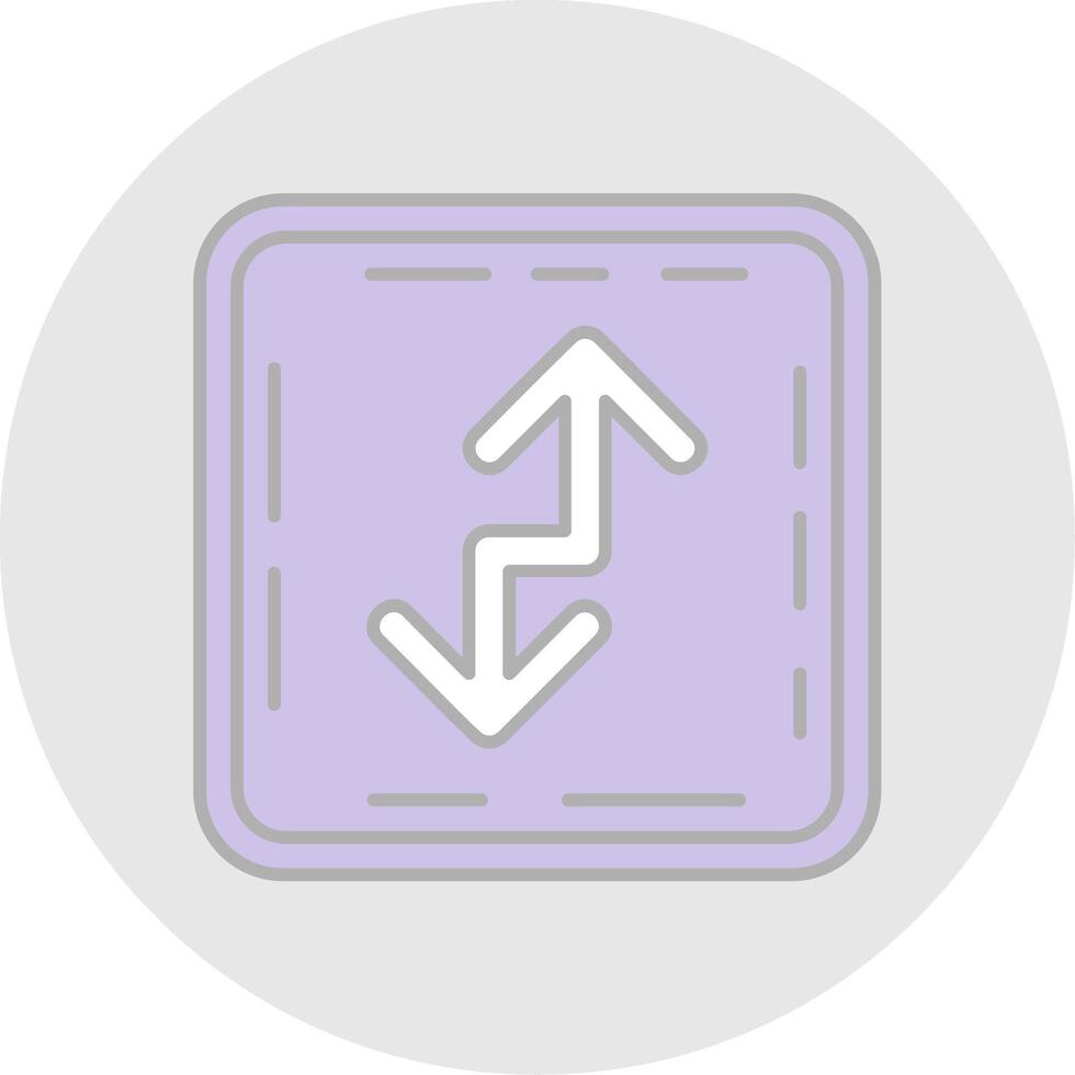 Zigzag Line Filled Light Circle Icon vector